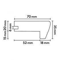 Nez de marche chêne massif pour parquet 20mm