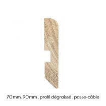 Plinthe Chêne Massif 90mm avec passe cable