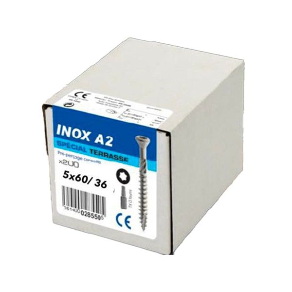 Boîte de 200 vis Inox A2 4x30 - Point Bâches Stores